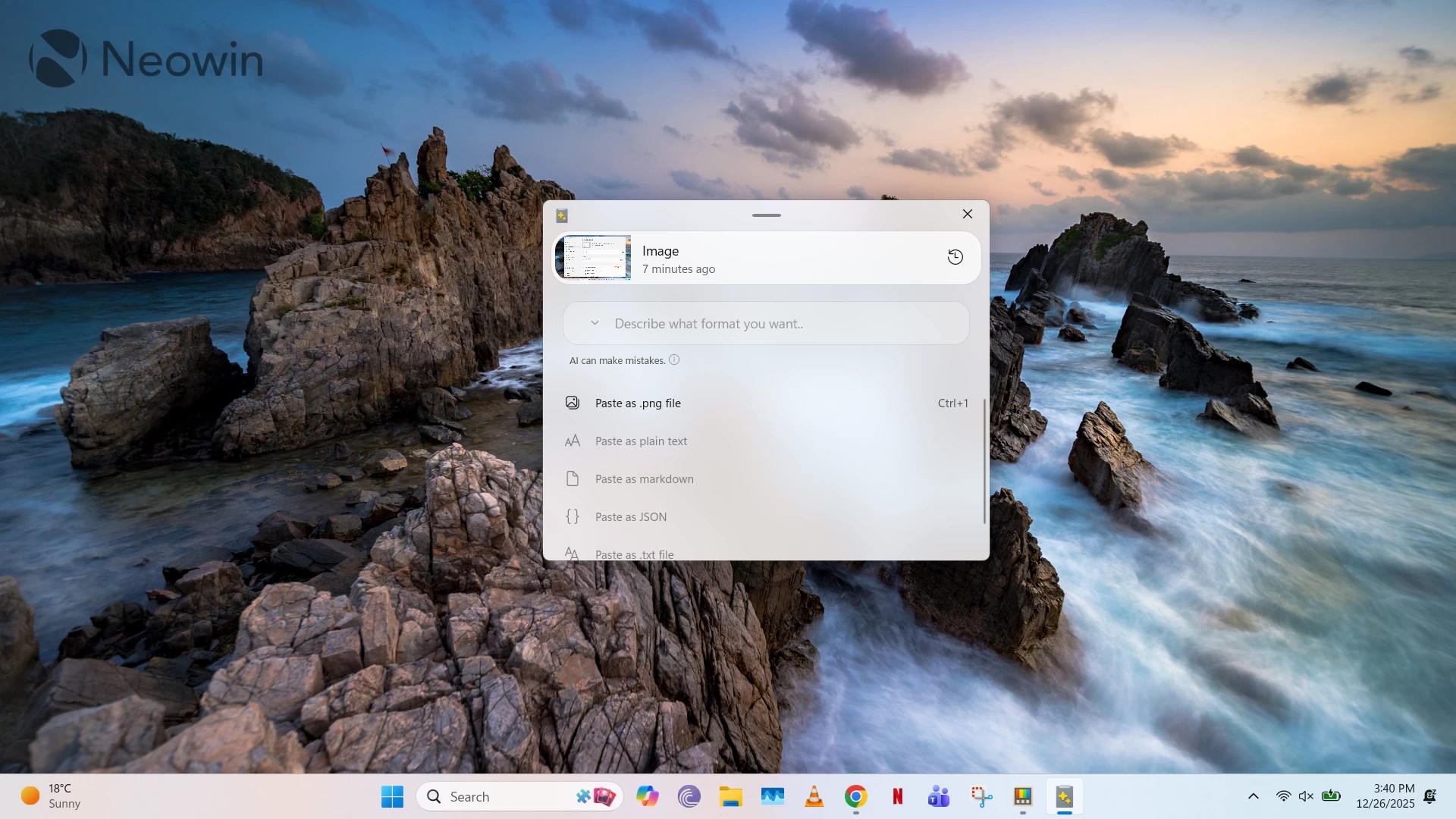 Advanced Paste in Windows 11