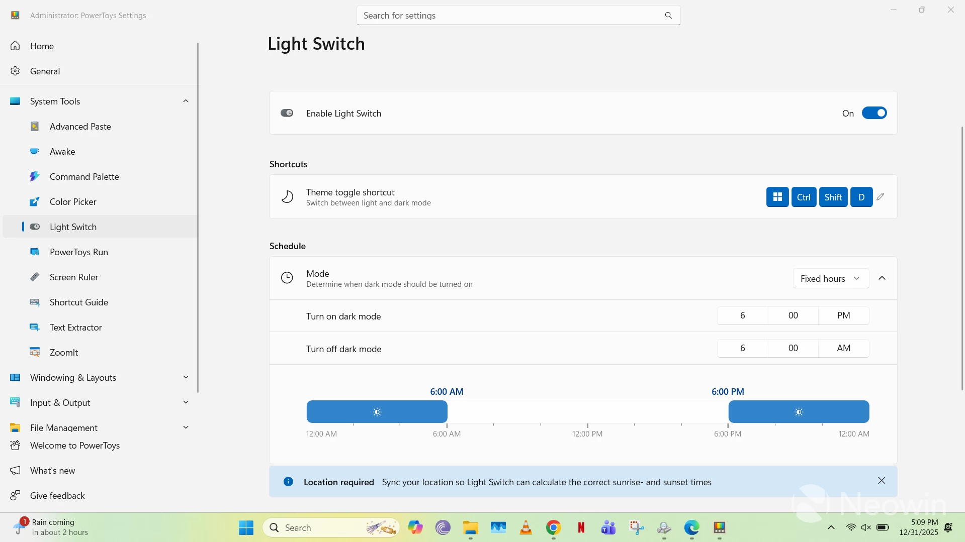 Light Switch in Windows 11