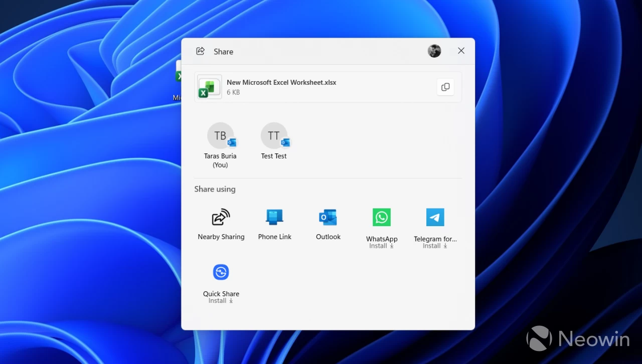 Windows Share UI
