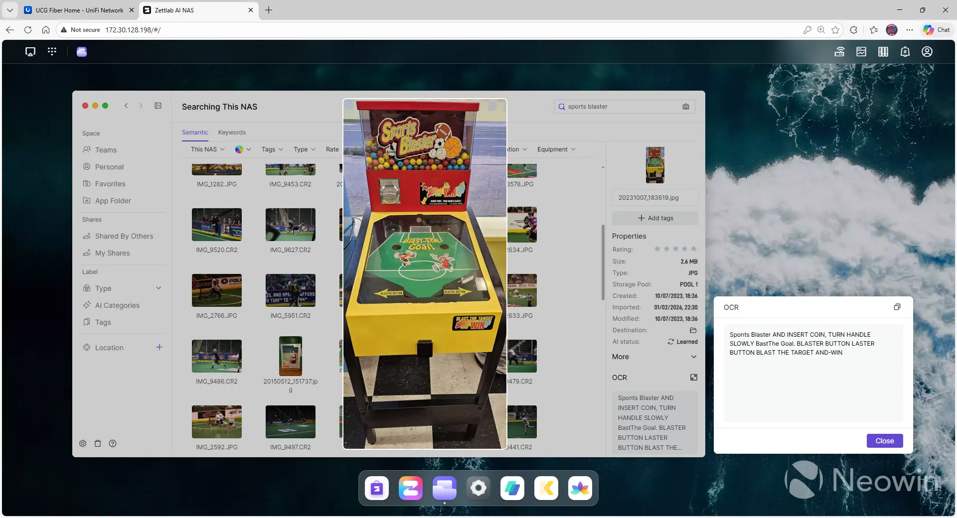 Screenshot showing a Space Blaster machine that was found by searching Zettlab