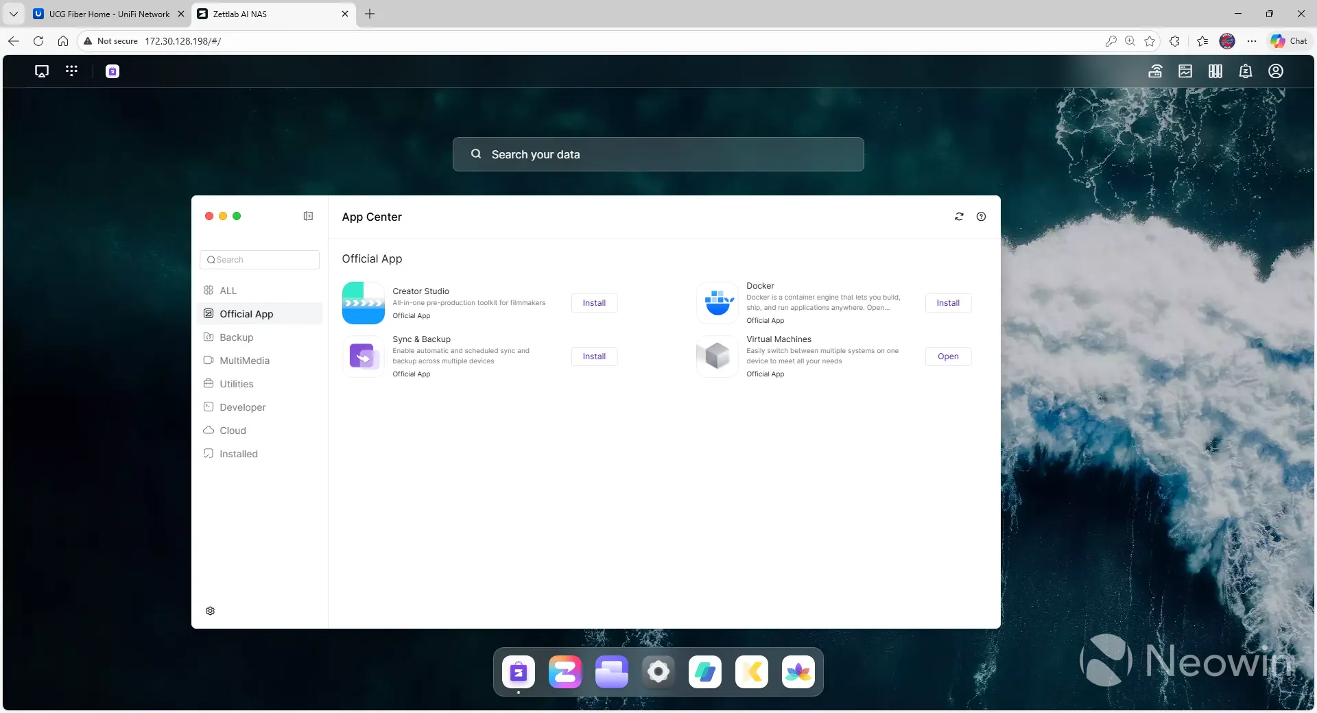 Screenshot showing four applications in the official Zettlab App Center