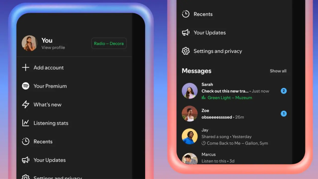 Listening activity in Spotify