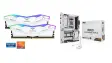 combo deal of asus b850 am5 motherboard with teamgroup white delta rgb ram