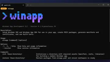 winapp Windows App Development CLI