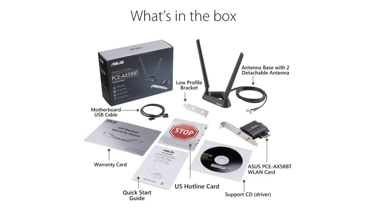 The ASUS Wi-Fi 6 PCIe card