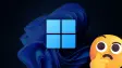 Windows 11 logo with a thinking emoji