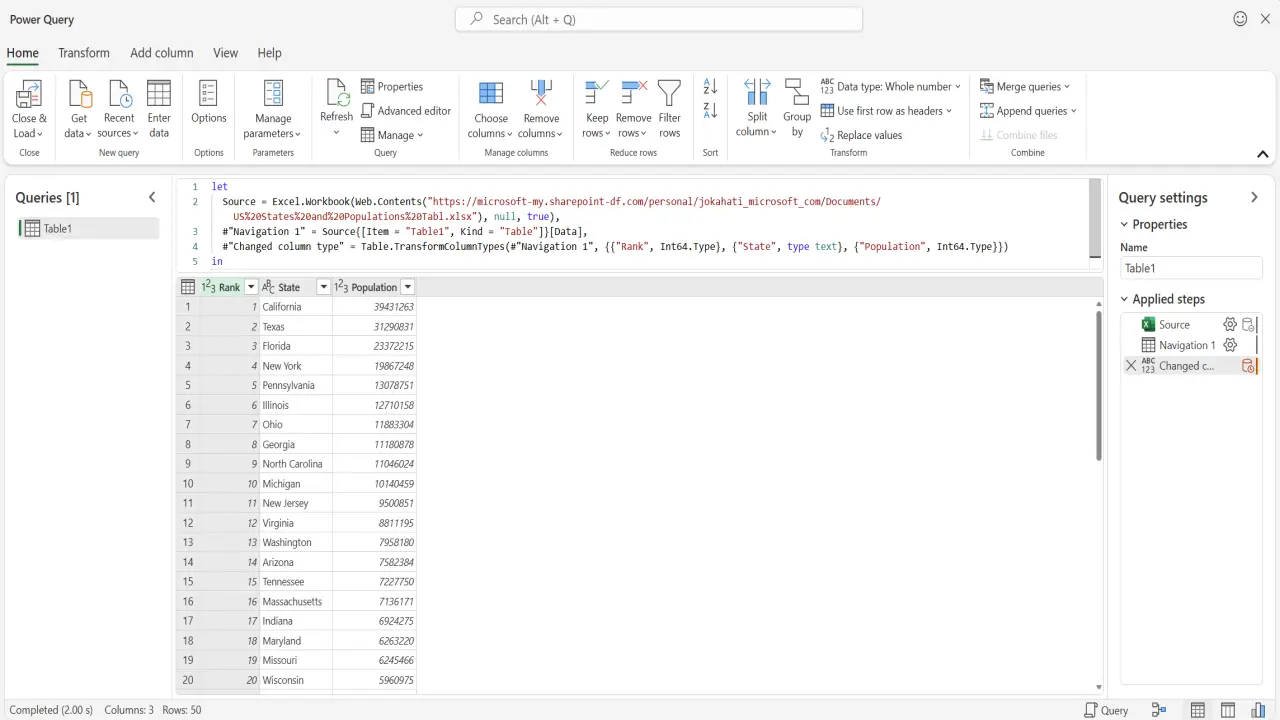 Transforming Data in Excel for the web using Power Query