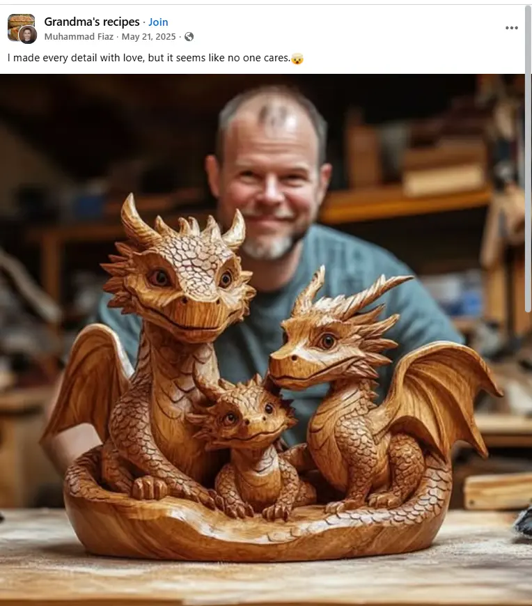 AI-generated image on Facebook