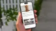 Smartphone displaying missing pet alert with goldendoodle photo and security camera footage on Ring 