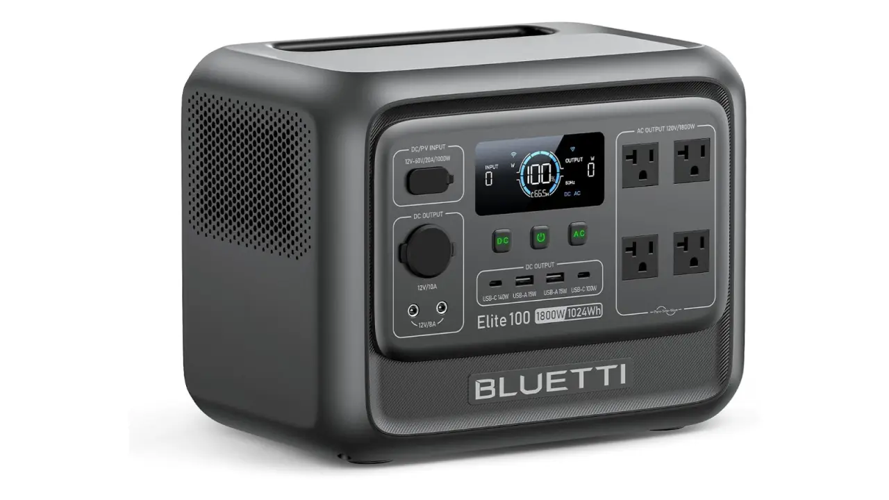 The Bluetti Elite 100 V2 charging station