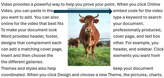 Updated text navigation in Microsoft Word