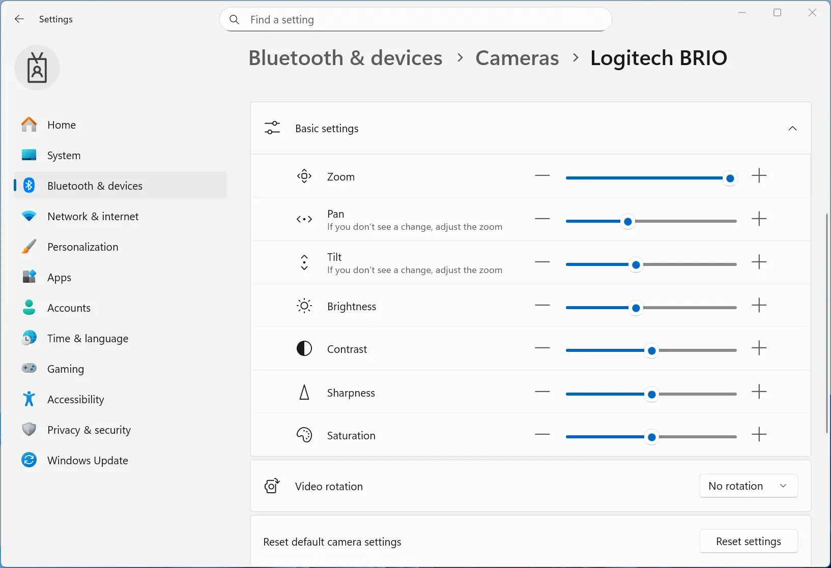 New Camera Settings in Windows 11