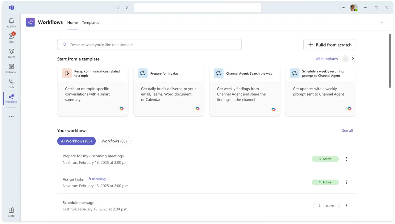 Teams Workflows templates