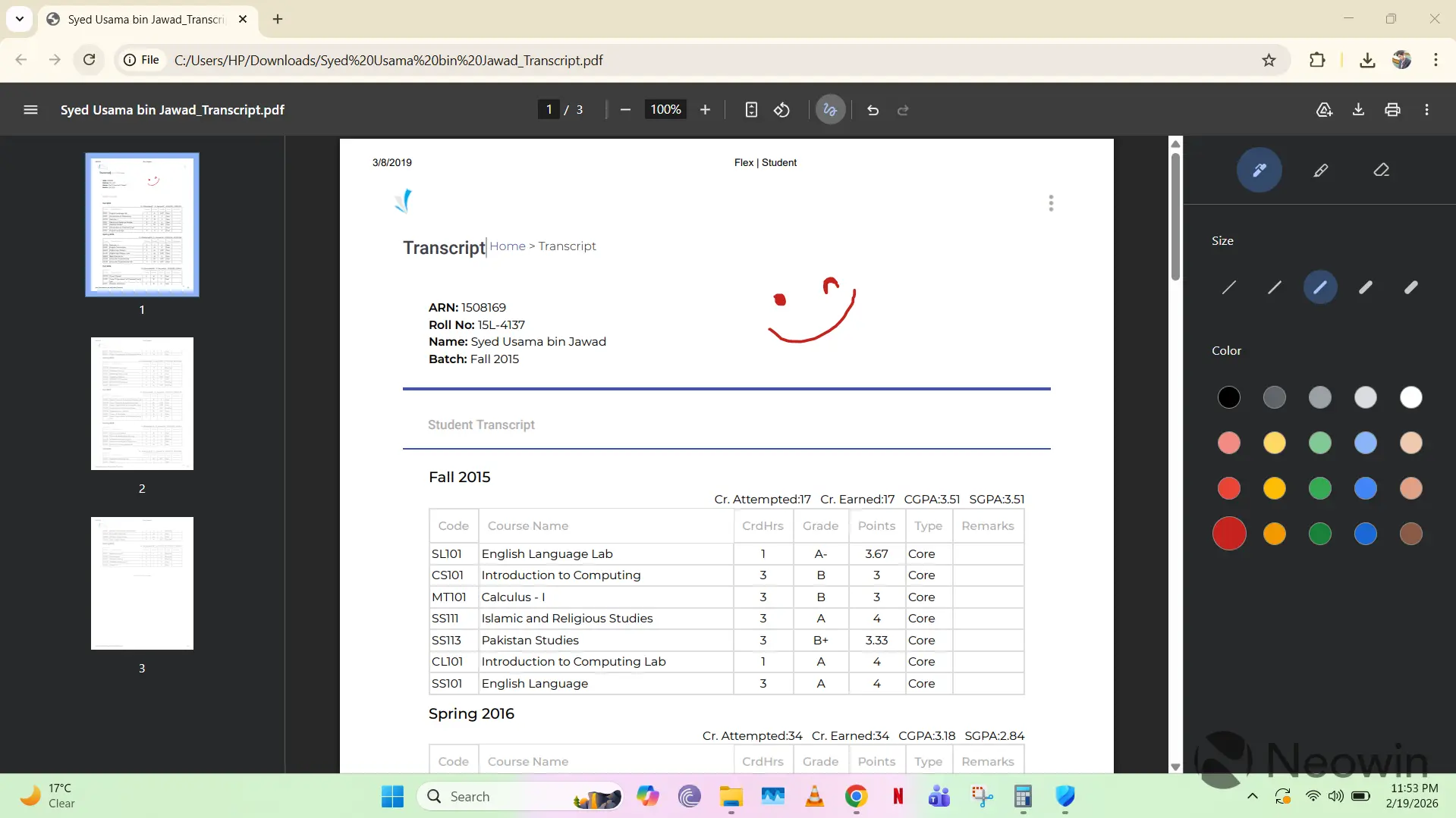 Annotations feature in Google Chrome PDF viewer