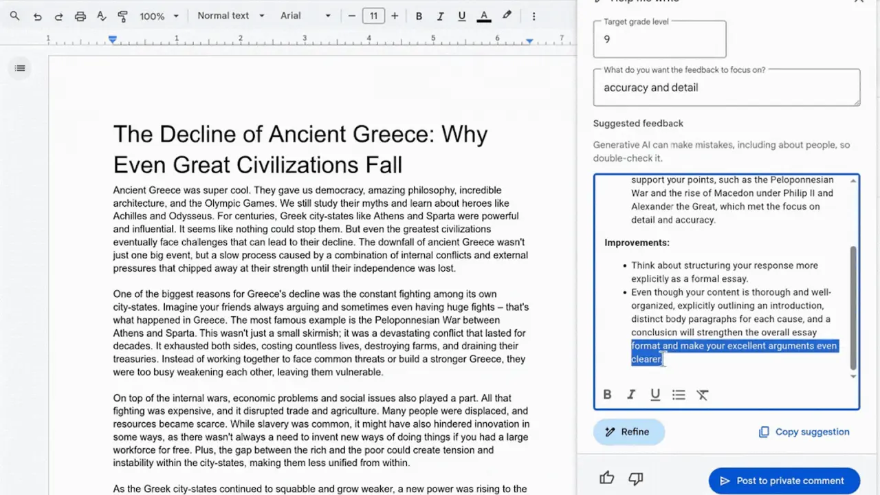 Ai feedbacks in Google classroom