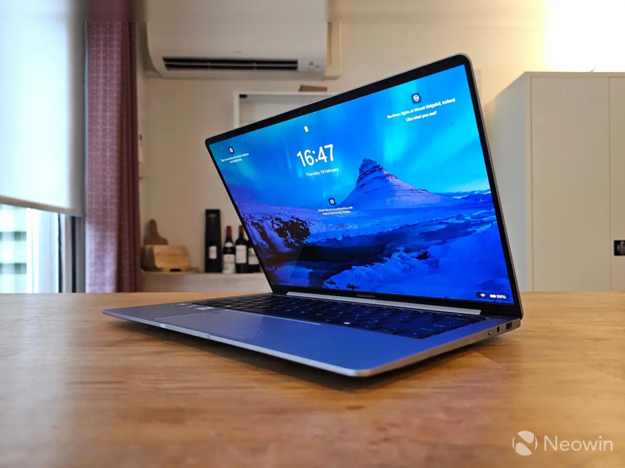 geekom x14 pro laptop opened slightly