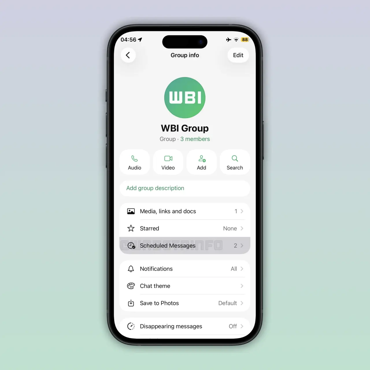 WhatsApp scheduled messages
