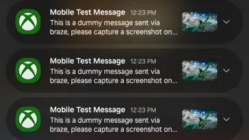 Xbox app dummy mobile test messages