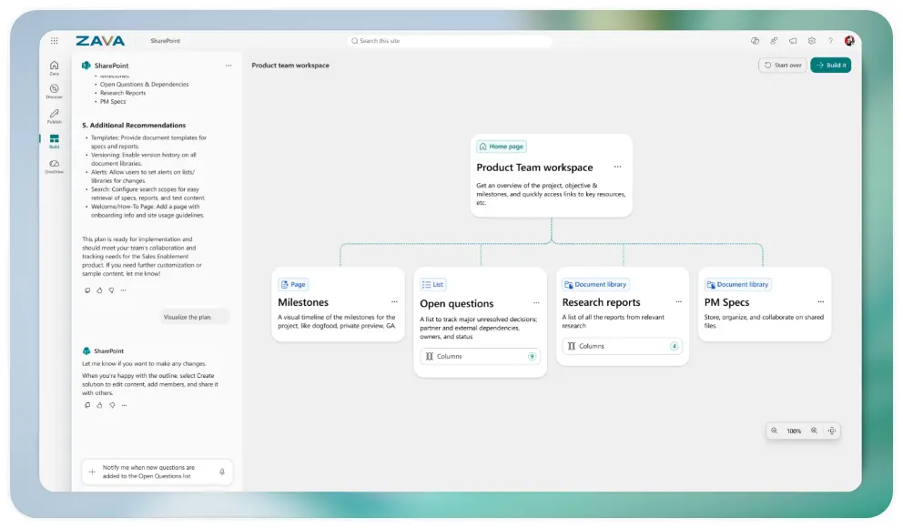 Screenshots of Microsofts latest SharePoint experience