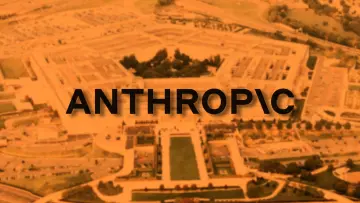 Anthropic logo over Pentagon building