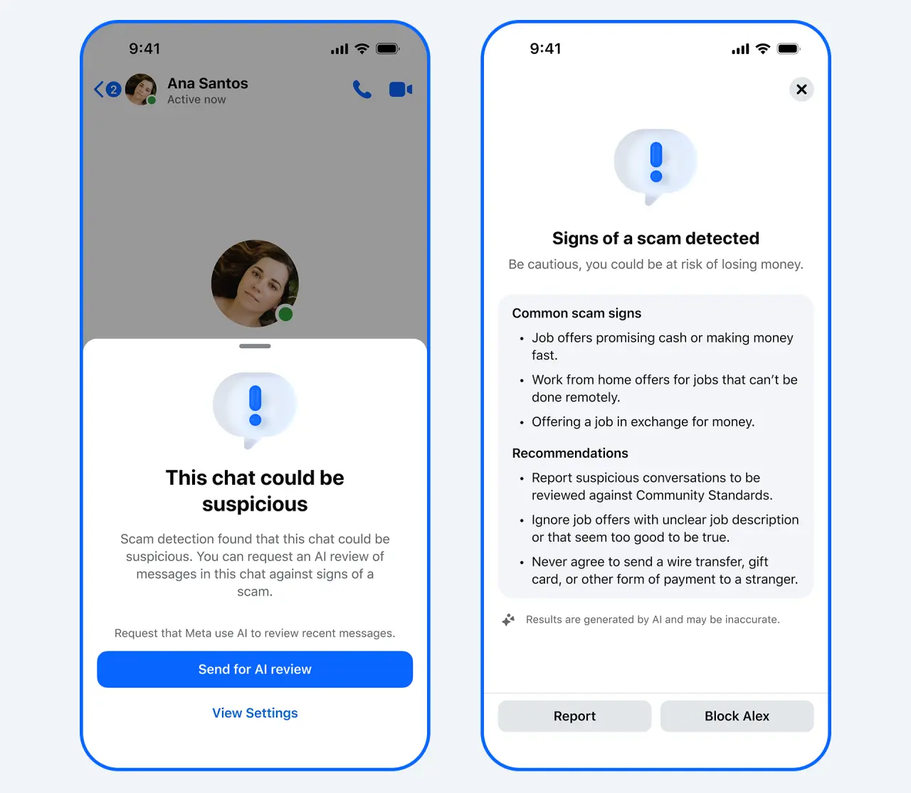 Meta Scam Protection Features