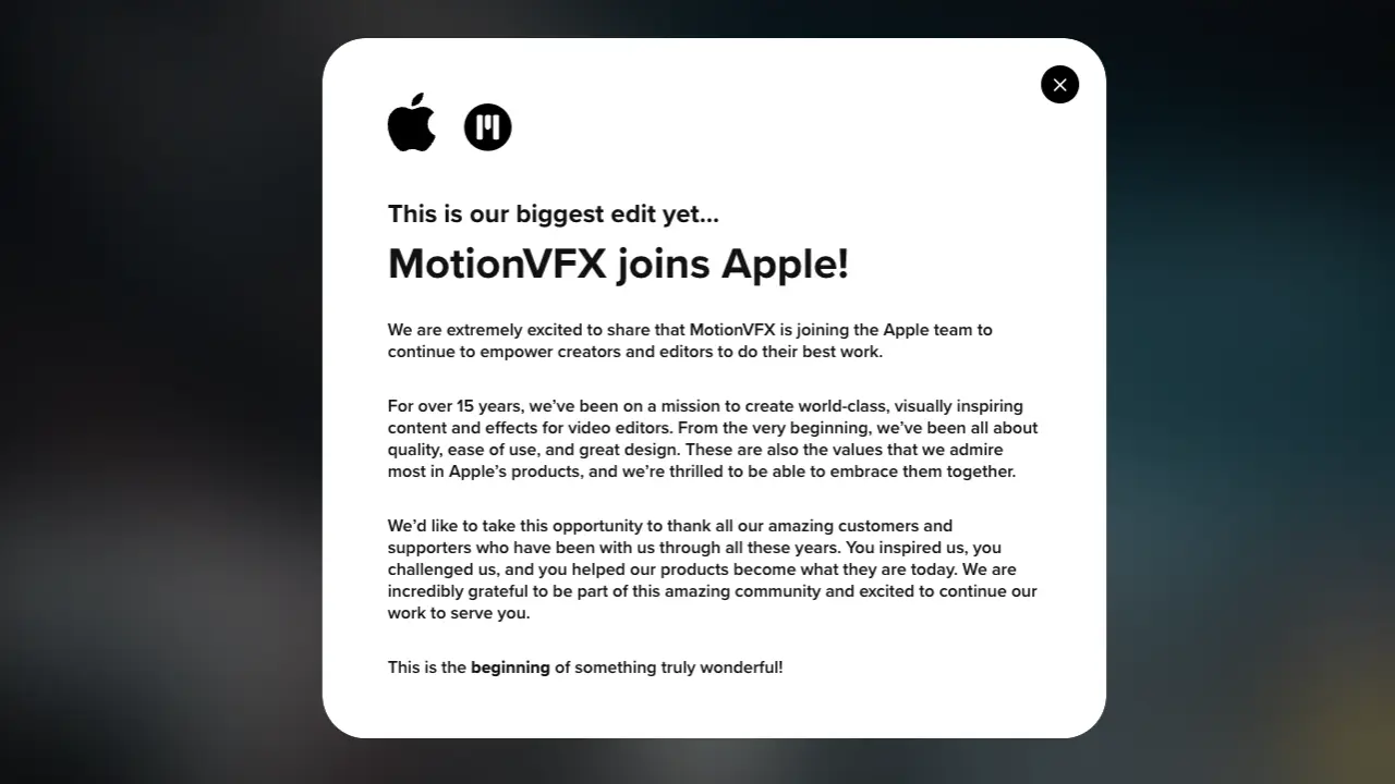 Apple buys MotionVFX