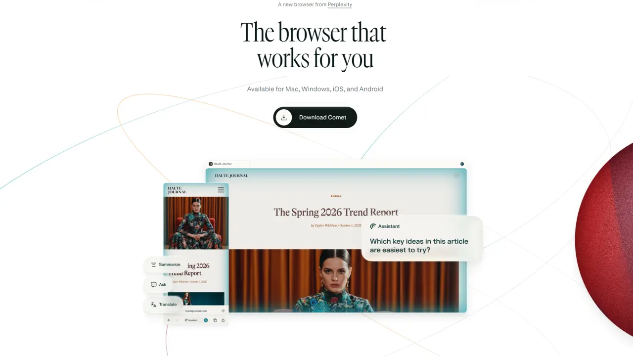 Perplexity's Comet browser is now available on iOS