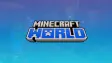 Minecraft World theme park land logo
