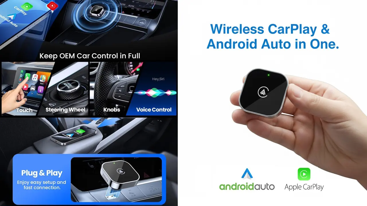 Save 41% on this Mini Wireless CarPlay and Android Auto Adapter
