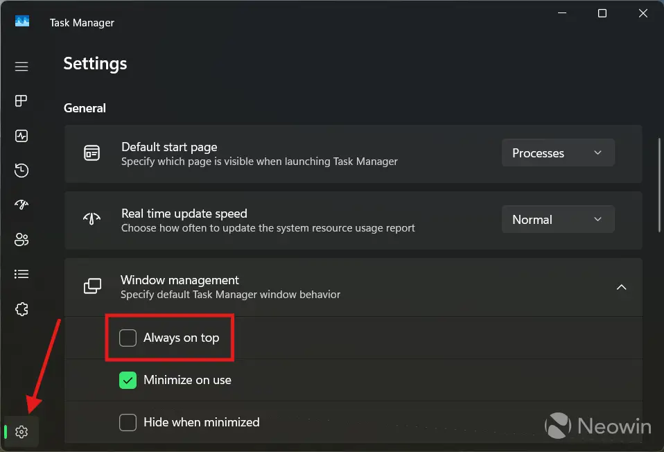 How to make Task Manager Always on top in Windows 11