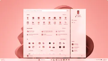 windows 11 start menu in red indicating issue or bug or flaw