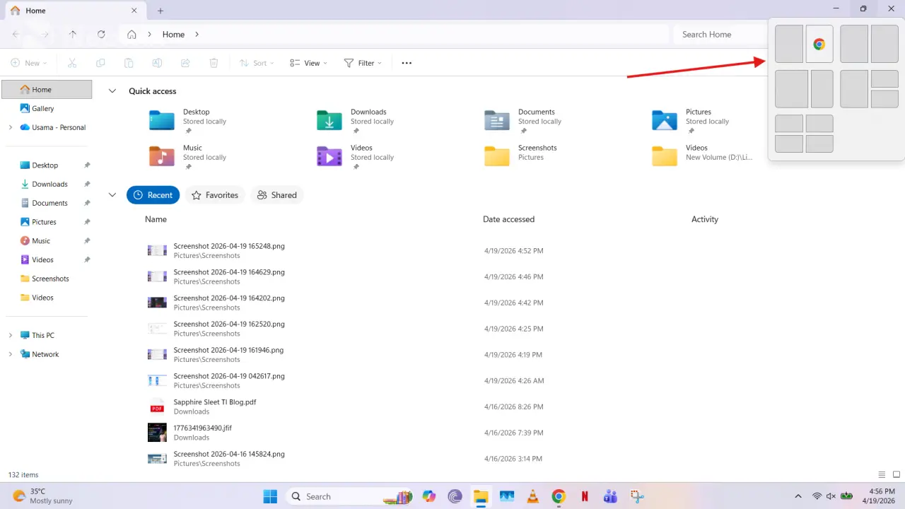 स्नॅप लेआउट UX विंडोज 11 मध्ये