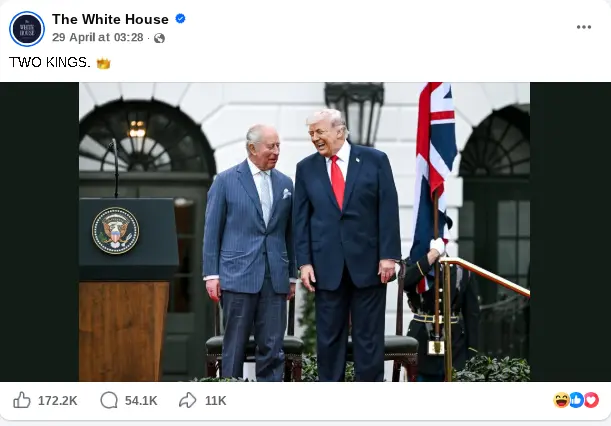 Donald Trump claiming to be a King