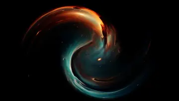 a spiralling light source in space