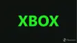 Xbox text lime green on dark grey background