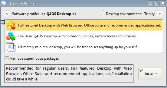 Screenshot of Q4OS