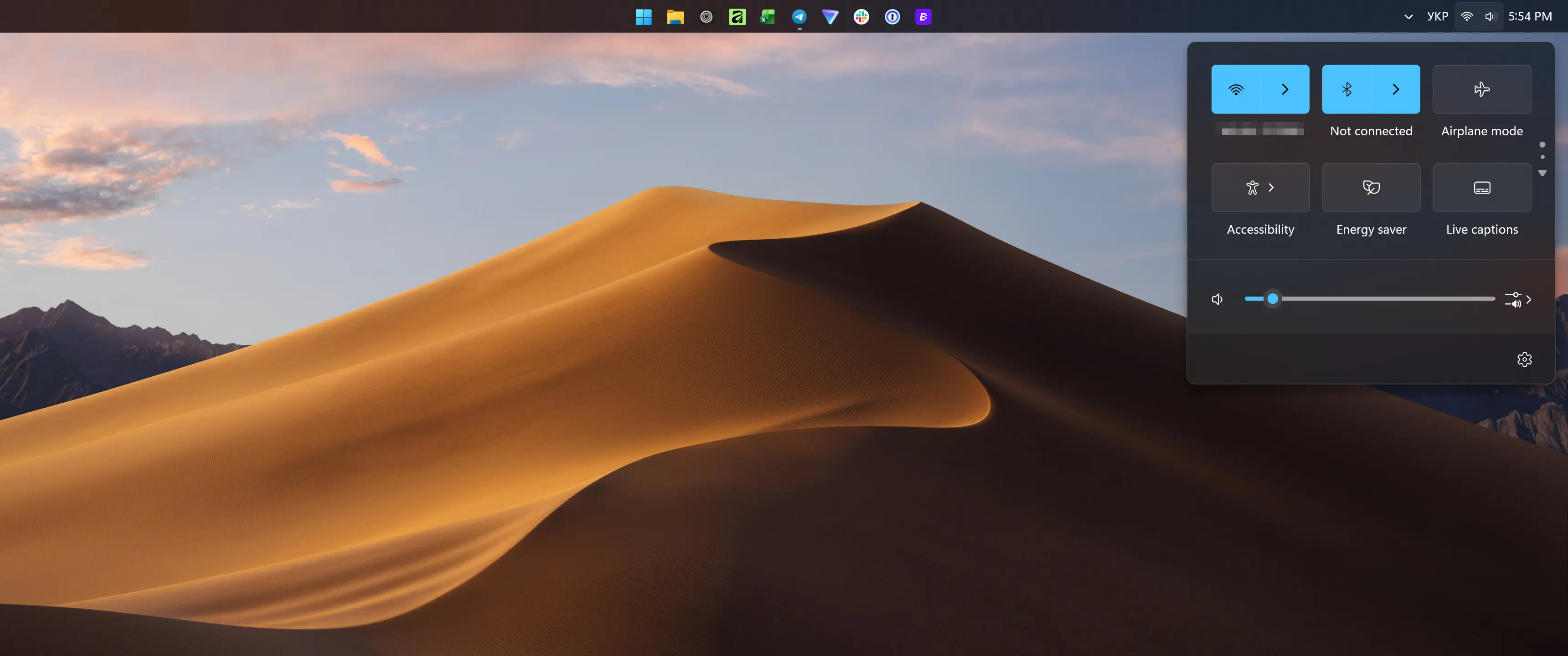 The updated Taskbar in Windows 11