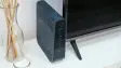 A router by a TV