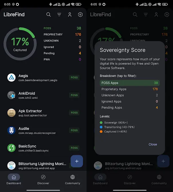 Android वर LibreFind चे स्क्रीनशॉट