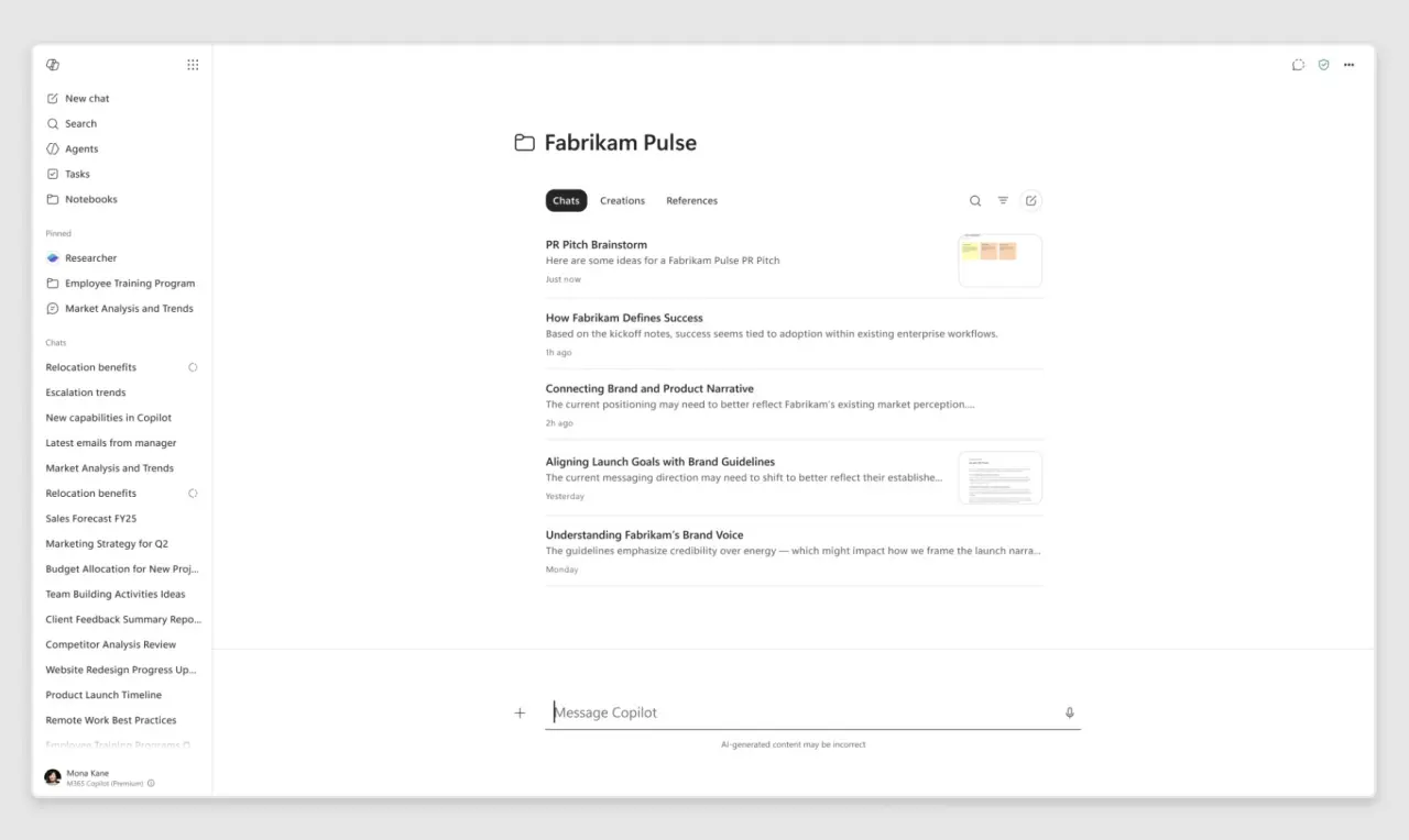 Microsoft 365 Copilot Notebooks