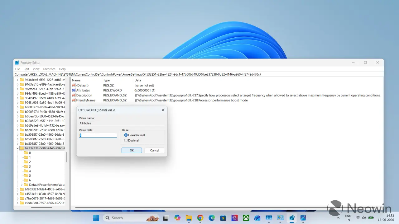 Windows 11 processor performance boost modes enable