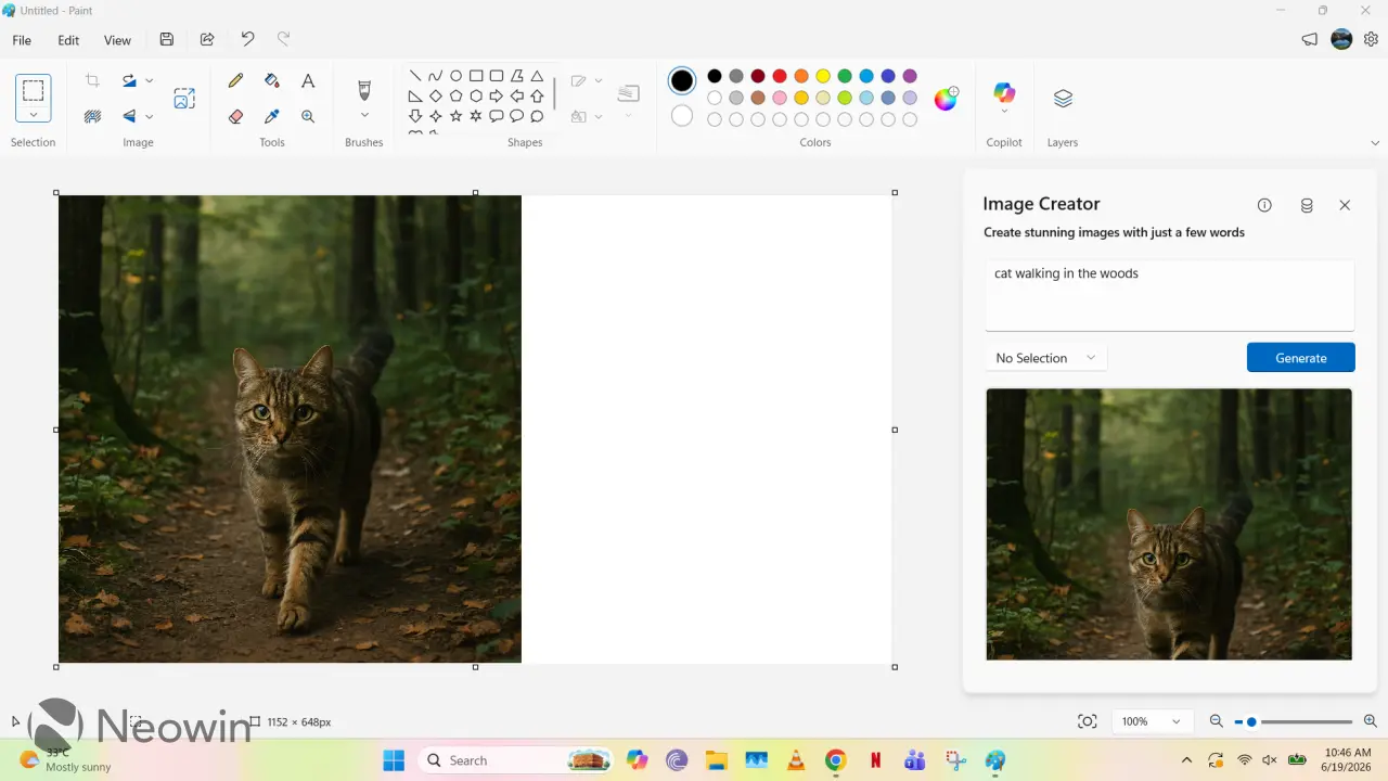 Microsoft Paint running in Windows 11