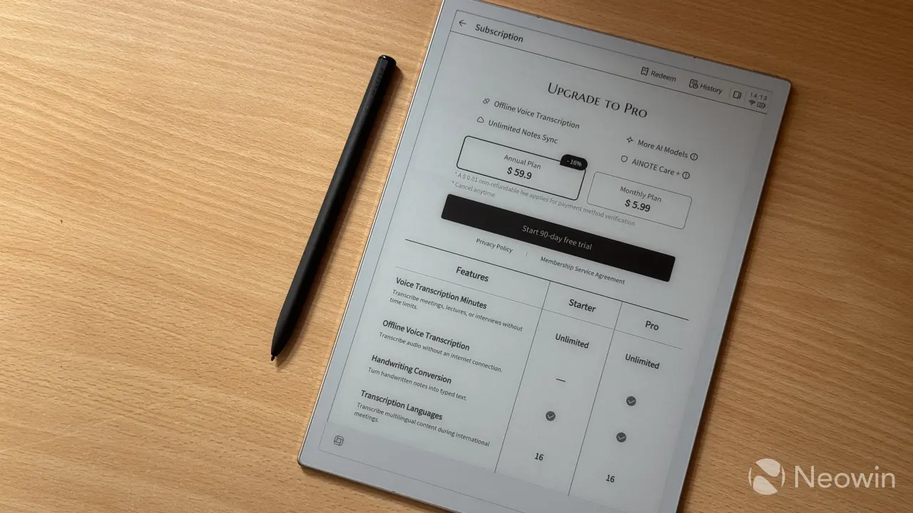 The iFlyTek AINOTE 2 tablet