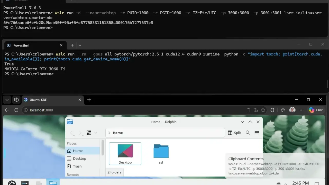 WSL Containers in action