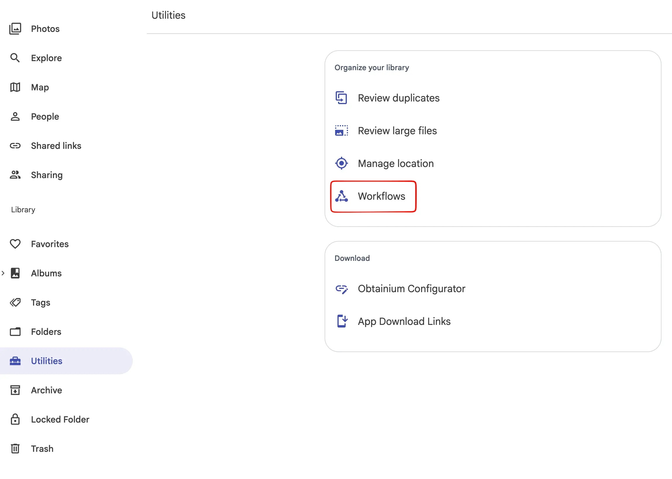 Workflows on Immich