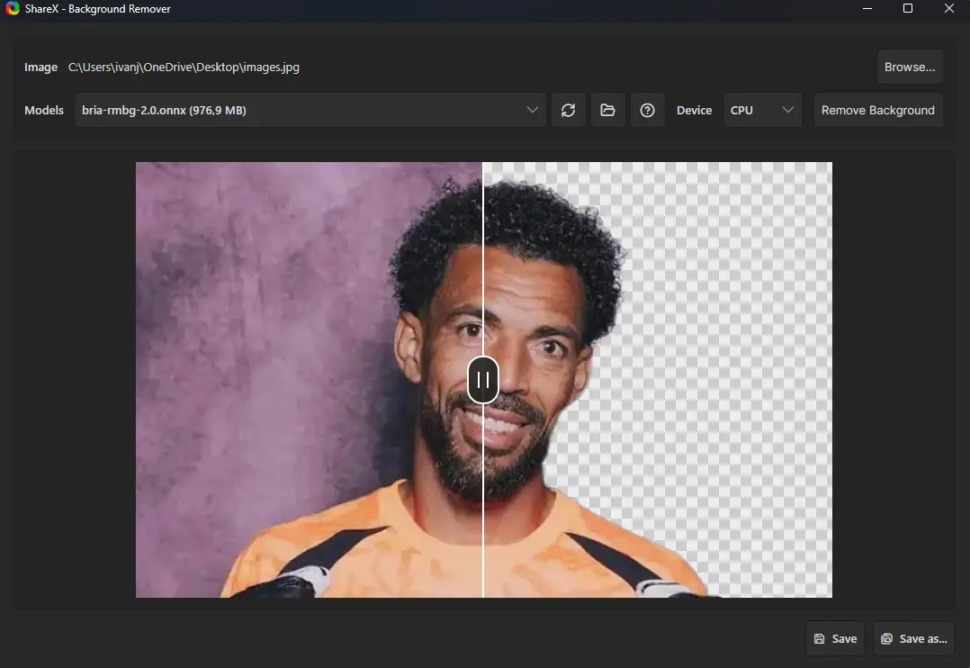 Remove background ShareX