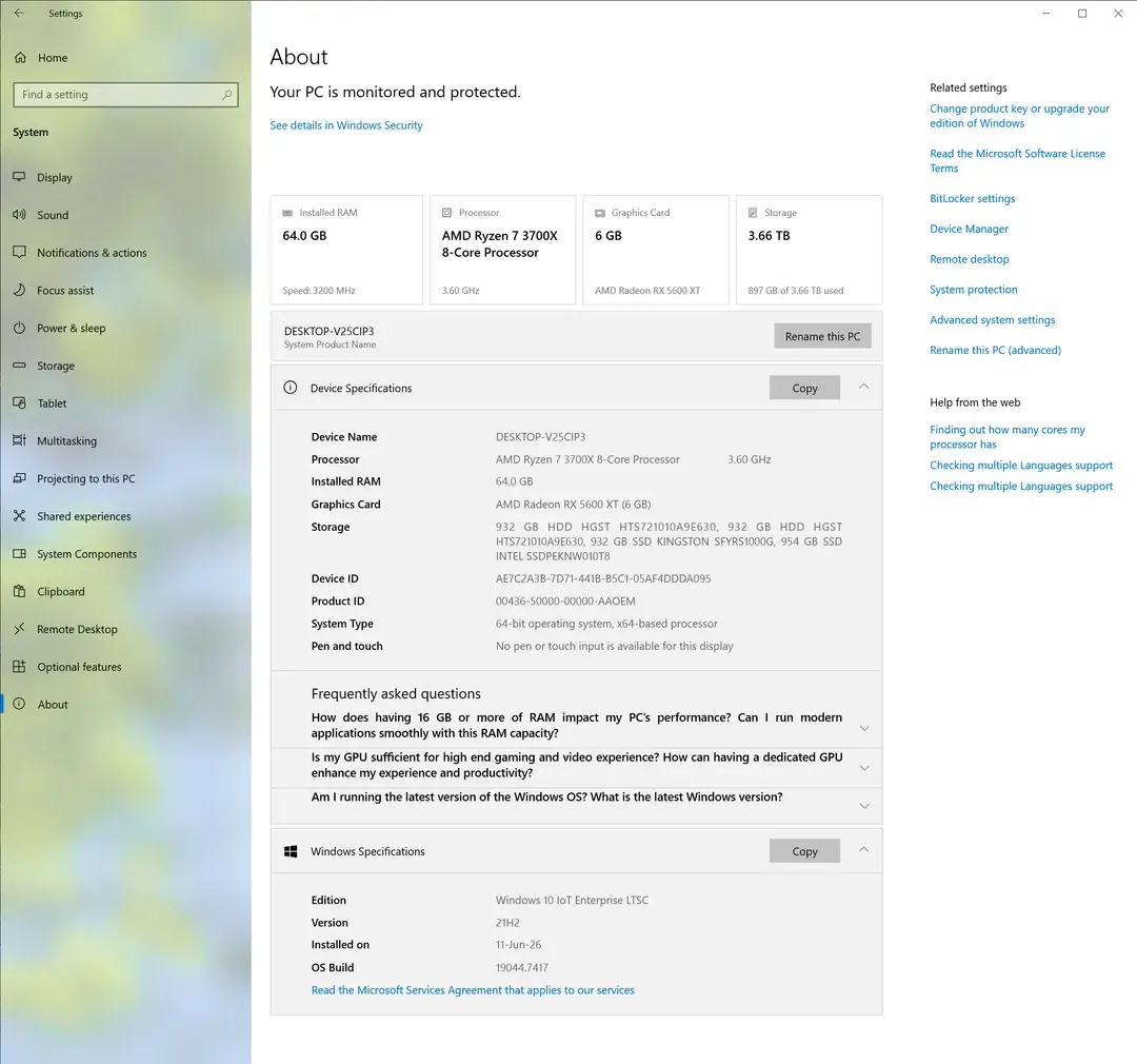 windows 10 new about page looks odd