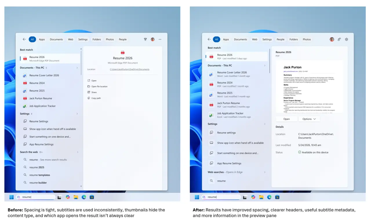 Searchbox improvements in Windows 11 Insider channels