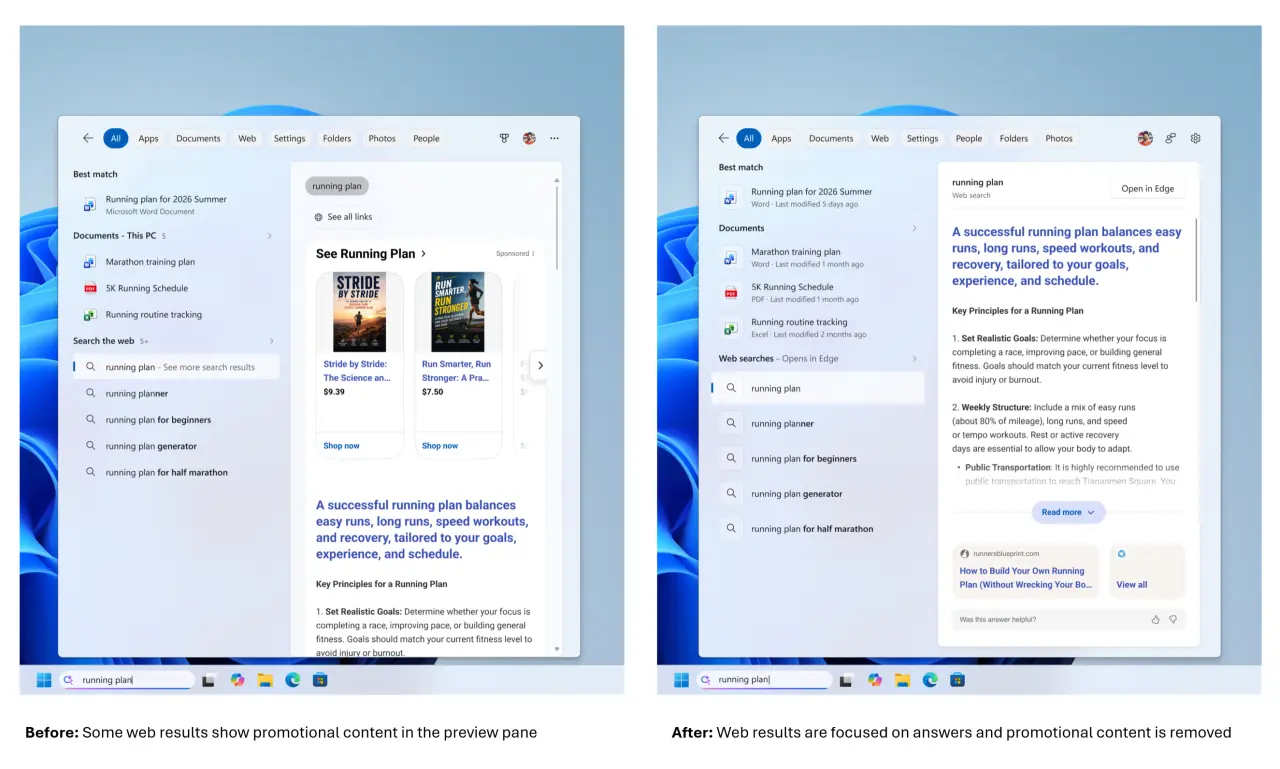 Searchbox improvements in Windows 11 Insider channels