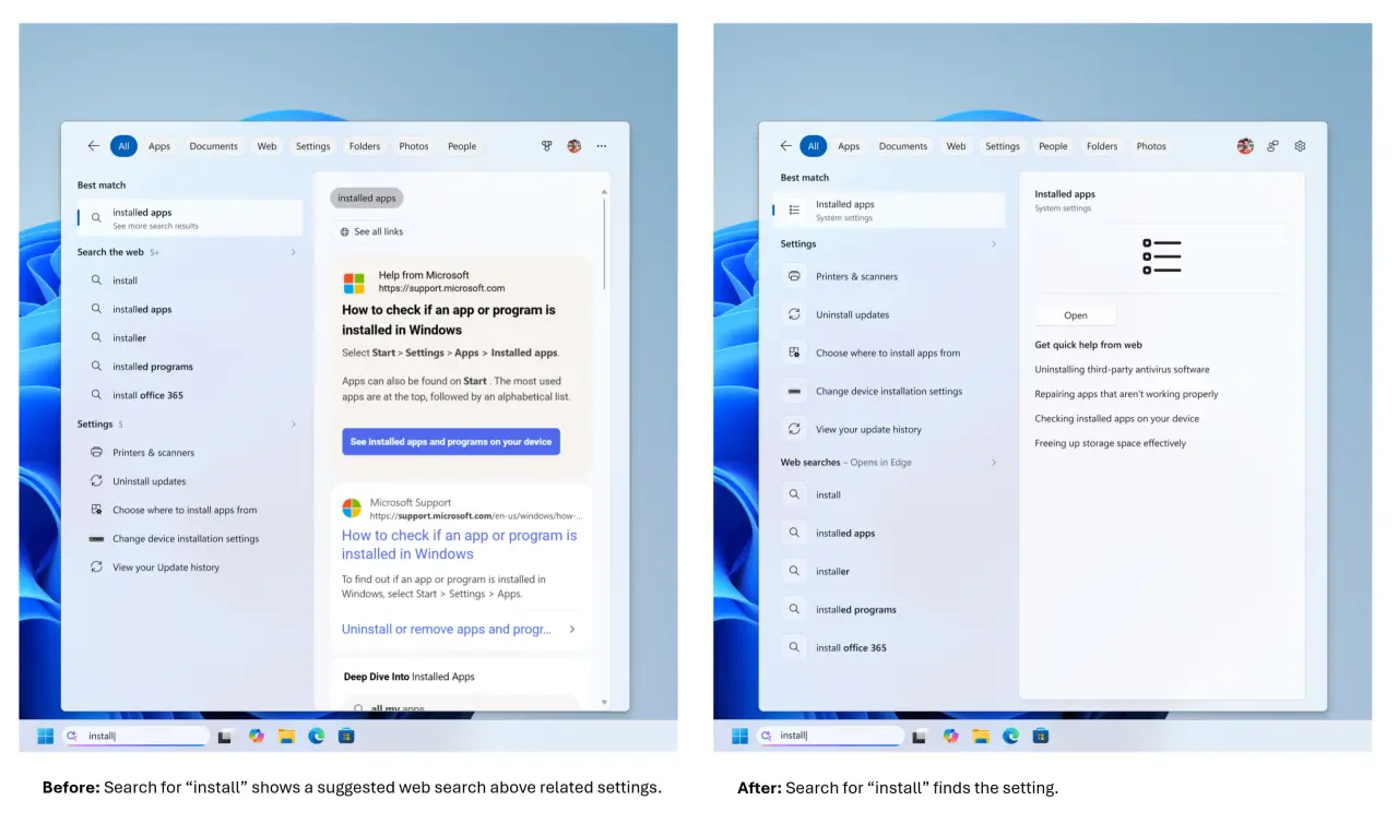 Searchbox improvements in Windows 11 Insider channels